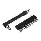 Вороток-отвертка с набором бит ЛОМ, Г-образный, 11 предметов - Фото 1