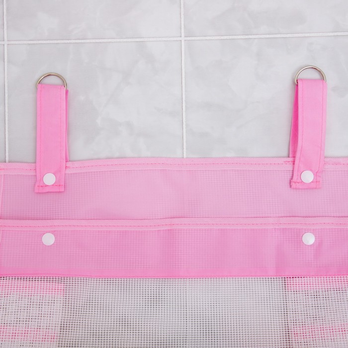 Сетка для хранения игрушек в ванной, цвет розовый - фото 1885314949