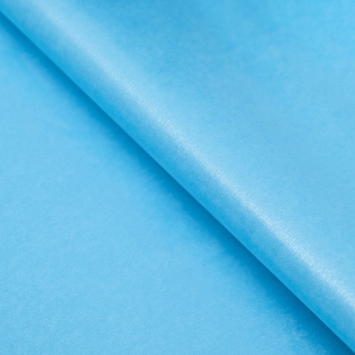 Бумага тишью жемчужная, светло-синяя, 50 х 66 см - Фото 1