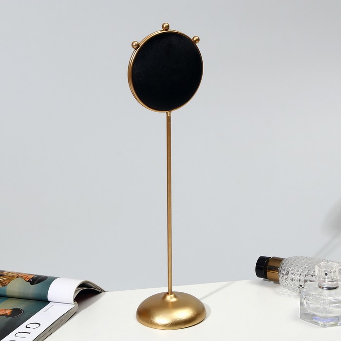 Подставка для украшений «Двухсторонняя» круг, 9×8×31, цвет чёрно-бежевый в золоте - фото 1905935390