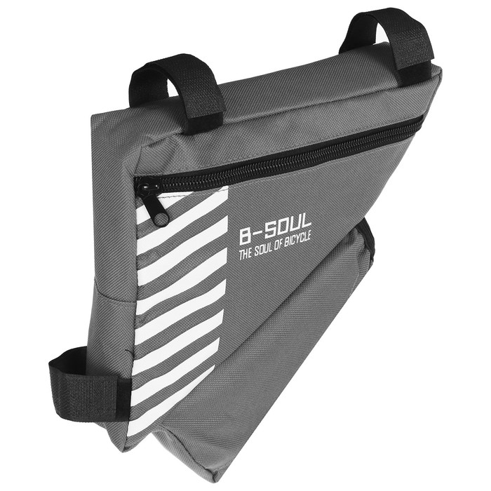 Велосумка подрамная с отсеком для бутылки, серая - Фото 1