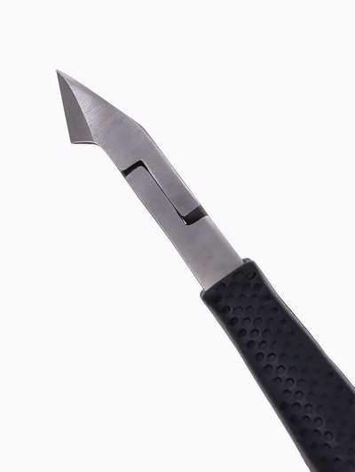 Кусачки педикюрные, скрытая пружина, прорезиненная ручка, 11 см, длина лезвия-12 мм, чёрные, серебристые