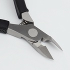 Кусачки педикюрные, скрытая пружина, прорезиненная ручка, 11 см, длина лезвия-12 мм, чёрные, серебристые - Фото 7