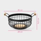 Фруктовница Доляна «Эстетика», 36×28×14.5 см, чёрная - Фото 3