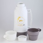 Термос 1 л, со стеклянной колбой, сохраняет тепло 12 ч, с кружкой, 30 см, микс - фото 35831404