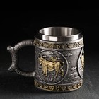 Кружка из нержавеющей стали «Бык», 400 мл, цвет серебряный - фото 22618410