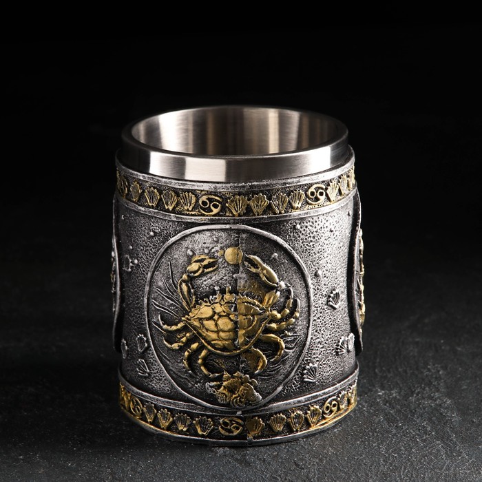 Кружка из нержавеющей стали «Рак», 400 мл, цвет серебристый - Фото 1