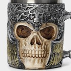 Кружка средневековая «Череп с мечом. Хэллоуин», 400 мл, нержавеющая сталь, серебристая - Фото 3