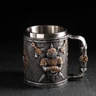 Кружка из нержавеющей стали «Рыцарь», 400 мл, цвет серебряный - фото 1041434