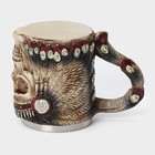 Кружка средневековая «Череп. Индеец», 400 мл, нержавеющая стал, бежевая - Фото 5