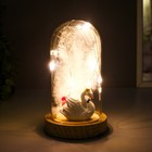 Сувенир полистоун "Белый лебедь" светящаяся колба 15,5х9,5х9,5 см - фото 21498161