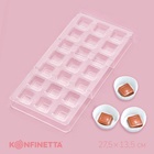 Форма для конфет и шоколада KONFINETTA «Тоффи. Квадрат», 27.5×13.5×2.5 см, 21 ячейка 2.5×1.5 см, прозрачная - Фото 1