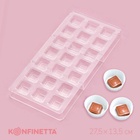 Форма для конфет и шоколада KONFINETTA «Тоффи. Квадрат», 27.5×13.5×2.5 см, 21 ячейка 2.5×1.5 см, пластик, прозрачная - Фото 2