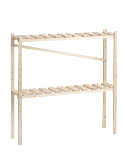 Стеллаж деревянный, 2 полки, 99.6×99.6×21 см, сосна, напольный, для рассады