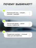 Подарочный набор автолюбителю Grand Caratt black, Чистый салон: ароматизатор-спрей 100 мл, полироль салона 100 мл, очиститель салона 100 мл, микрофибра - Фото 5
