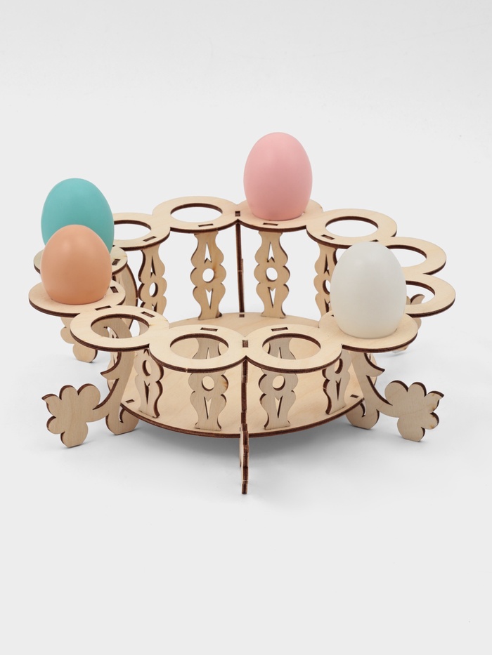 Подставка для яиц пасхальная Доляна, 12 ячеек, 26×26×15 см, дерево - Фото 1