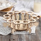 Подставка для яиц пасхальная Доляна, 12 ячеек, 26×26×15 см, дерево - Фото 2