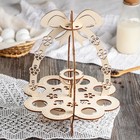 Подставка для яиц пасхальная Доляна, 9 ячеек, 22×22×29 см, дерево - Фото 2