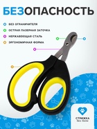 Ножницы-когтерезы «Пижон» Premium с эргономичной ручкой, чёрно-жёлтые - Фото 2