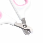 Ножницы-когтерезы с мягкими ручками, отверстие 8 мм, бело-розовые - фото 6549025