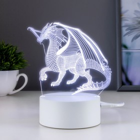 Светильник сенсорный "Дракон" LED 7 USB/от батареек белый 13х9,5х15,5см RISALUX