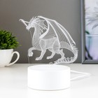 Светильник сенсорный «Дракон» LED 7 USB/от батареек белый 13×9.5×15.5 см RISALUX 7411443 - фото 11630687