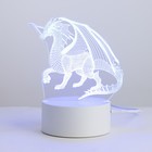 Светильник сенсорный «Дракон» LED 7 USB/от батареек белый 13×9.5×15.5 см RISALUX 7411443 - фото 11630700