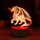 Светильник сенсорный «Дракон» LED 7 USB/от батареек белый 13×9.5×15.5 см RISALUX 7411443 - фото 11630689