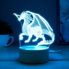 Светильник сенсорный «Дракон» LED 7 USB/от батареек белый 13×9.5×15.5 см RISALUX 7411443 - фото 11630694