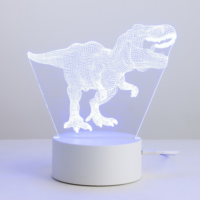 Светильник сенсорный "Тираннозавр" LED 7 USB/от батареек белый 16х9,5х16см RISALUX - фото 1907383496