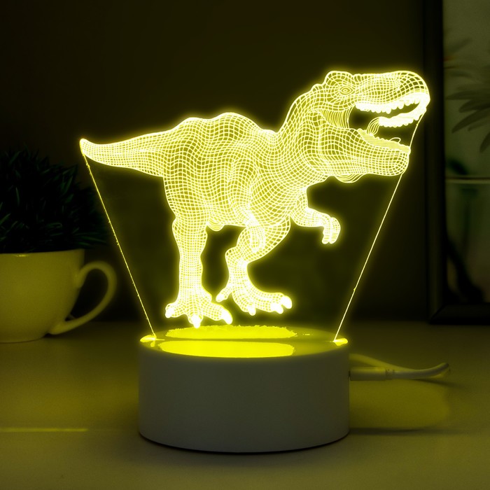 Светильник сенсорный "Тираннозавр" LED 7 USB/от батареек белый 16х9,5х16см RISALUX - фото 1907383488
