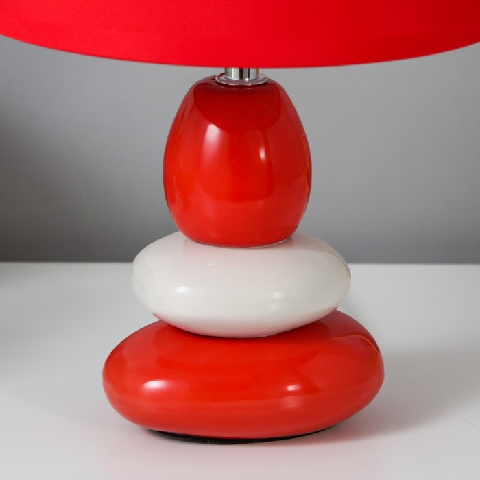 Настольная лампа 16877/1RD+WT E14 40Вт красно-белый 21х21х30 см RISALUX - фото 1907383563
