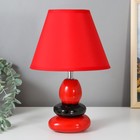 Настольная лампа 16877/1BK+RD E14 40Вт черно-красный 21х21х30 см - фото 3762751