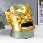 Сувенир полистоун салфетница "Абориген с широким носом" зелёно-золотой 19х12х20 см - фото 6549107