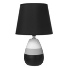 Настольная лампа с абажуром RISALUX 16879/1, E14, 40 Вт, чёрно-белый, 17×17×28 см - фото 5032970