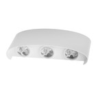 Светильник фасадный «Полусфера», 6 Вт, 3000К, 3 луча, IP65, 220 В, металлический корпус, белый, свечение тёплое белое - Фото 5