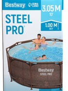 Бассейн каркасный Steel Pro, 305×100 см, круглый, цвет ротанг, 5617P Bestway - Фото 7