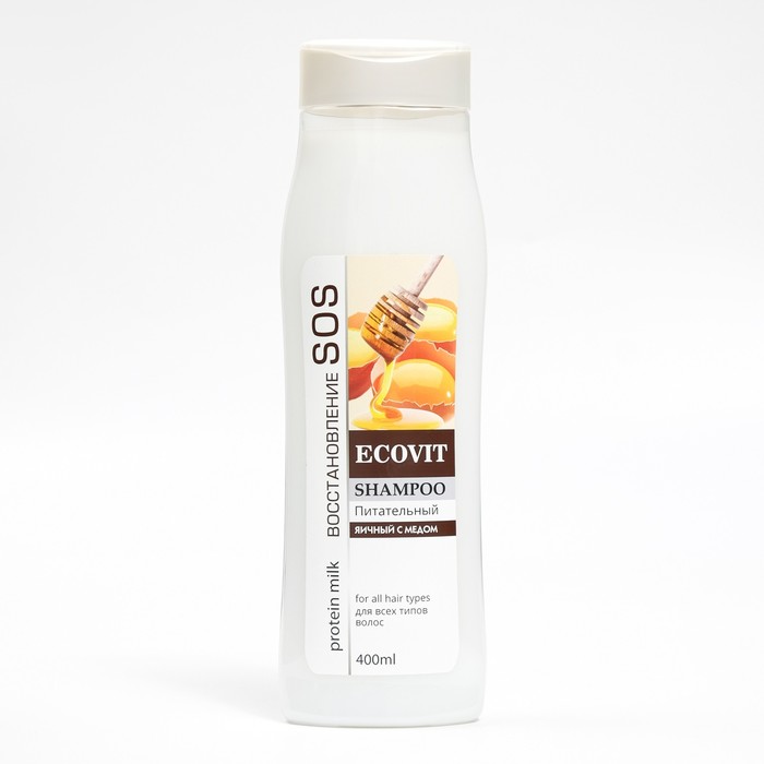 Шампунь для волос питательный ECOandVIT SOS "Яичный с медом", 400 мл - Фото 1