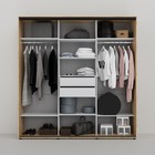 Шкаф-купе «Сим З», 1500×600×2300 мм, ЛДСП/зеркало, с ящиками, цвет дуб крафт золотой - Фото 2