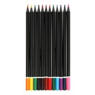 Карандаши 12 цветов пластиковые, deVENTE Juicy Black, трёхгранные, 2М, 3 мм, тонированные в чёрный - Фото 2