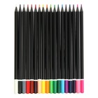 Карандаши 18 цветов пластиковые, deVENTE Juicy Black, трёхгранные, 2М, 3 мм, тонированные в чёрный цвет - Фото 2