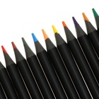 Карандаши цветные пластиковые, 24 цвета, deVENTE Juicy Black, трёхгранные, 2М, 3 мм, тонированные в чёрный цвет - Фото 4