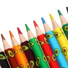 Карандаши 12 цветов пластиковые, deVENTE Avocado, трёхгранные, 2М, 3 мм, тонированные в чёрный - фото 24475940