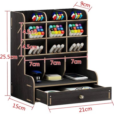 Органайзер-подставка настольный, deVENTE Academy, 21×15×25.5 см, МДФ, чёрный