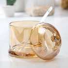 Набор банок стеклянных для сыпучих продуктов «Винни», 300 мл, 9×12 см, с ложкой, 2 шт, цвет золотой - Фото 2