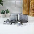 Набор банок стеклянных для сыпучих продуктов «Винни», 300 мл, 9×12, с ложкой, 2 шт, цвет серый - Фото 2