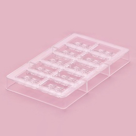 Форма для конфет и шоколада «Таволетта», 20×12×2.5 см, 10 ячеек 4.2×2.8×0.8 см, прозрачная