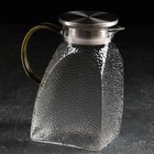 Кувшин для воды Magistro «Сара», 1.4 л, 15.5×9×20 см, с металлической крышкой, стекло, прозрачный - Фото 3