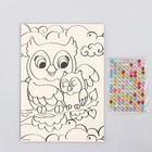 Аппликация стразами «Совушки на ветке» 14.8х21 см - Фото 3