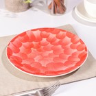 Тарелка керамическая десертная Доляна «Микаэла», d=20 см, цвет красно-розовый - Фото 2